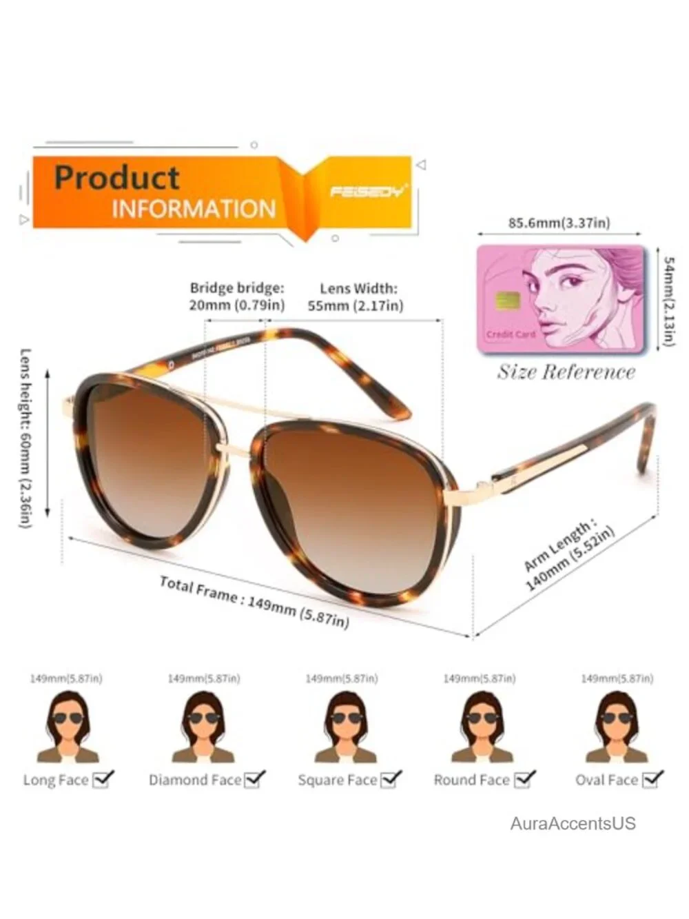 Retro Polarized Aviator Sunglasses UV400 Metal Plastic Full Frame